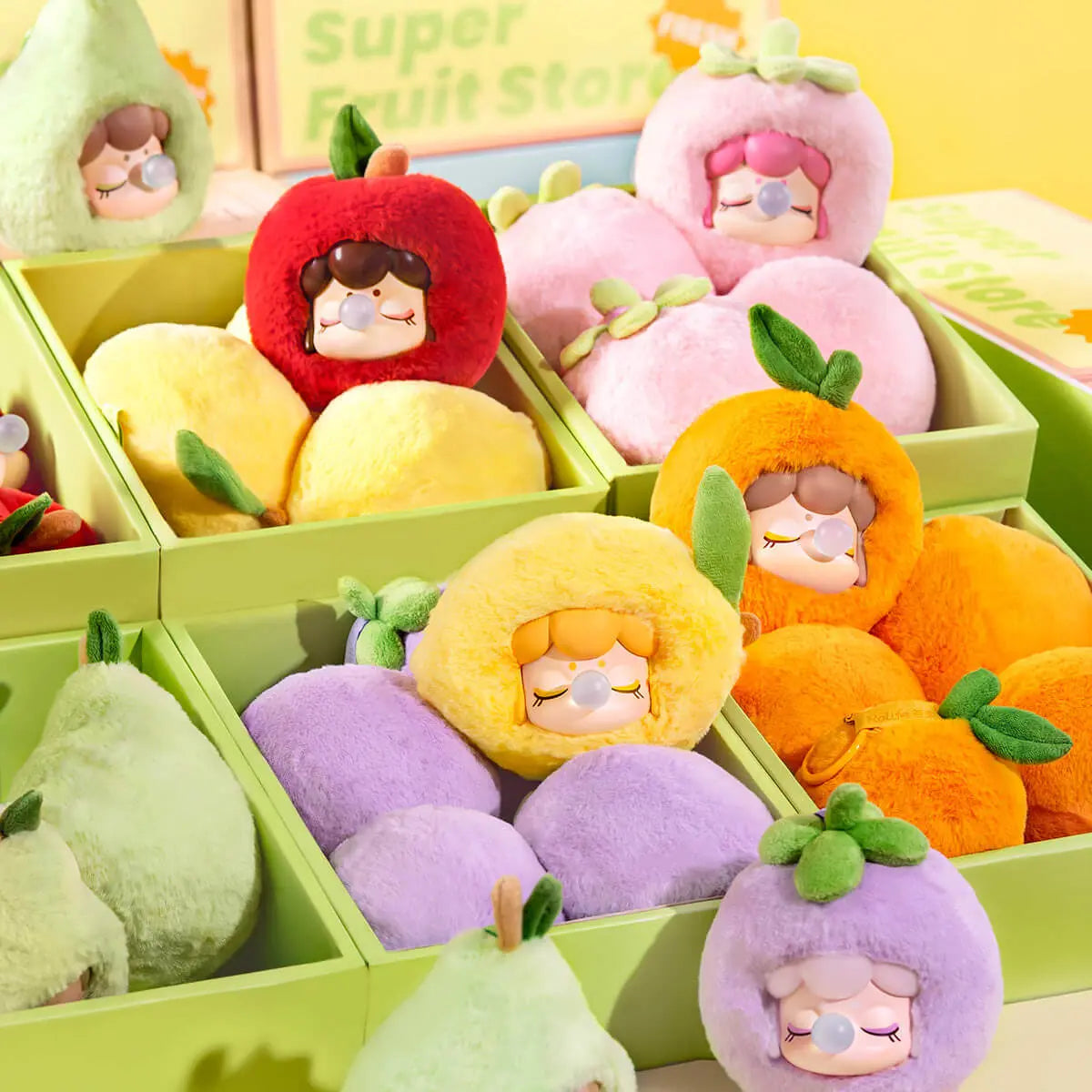 Complete Nanci Fruit Mood collection with six fruit characters