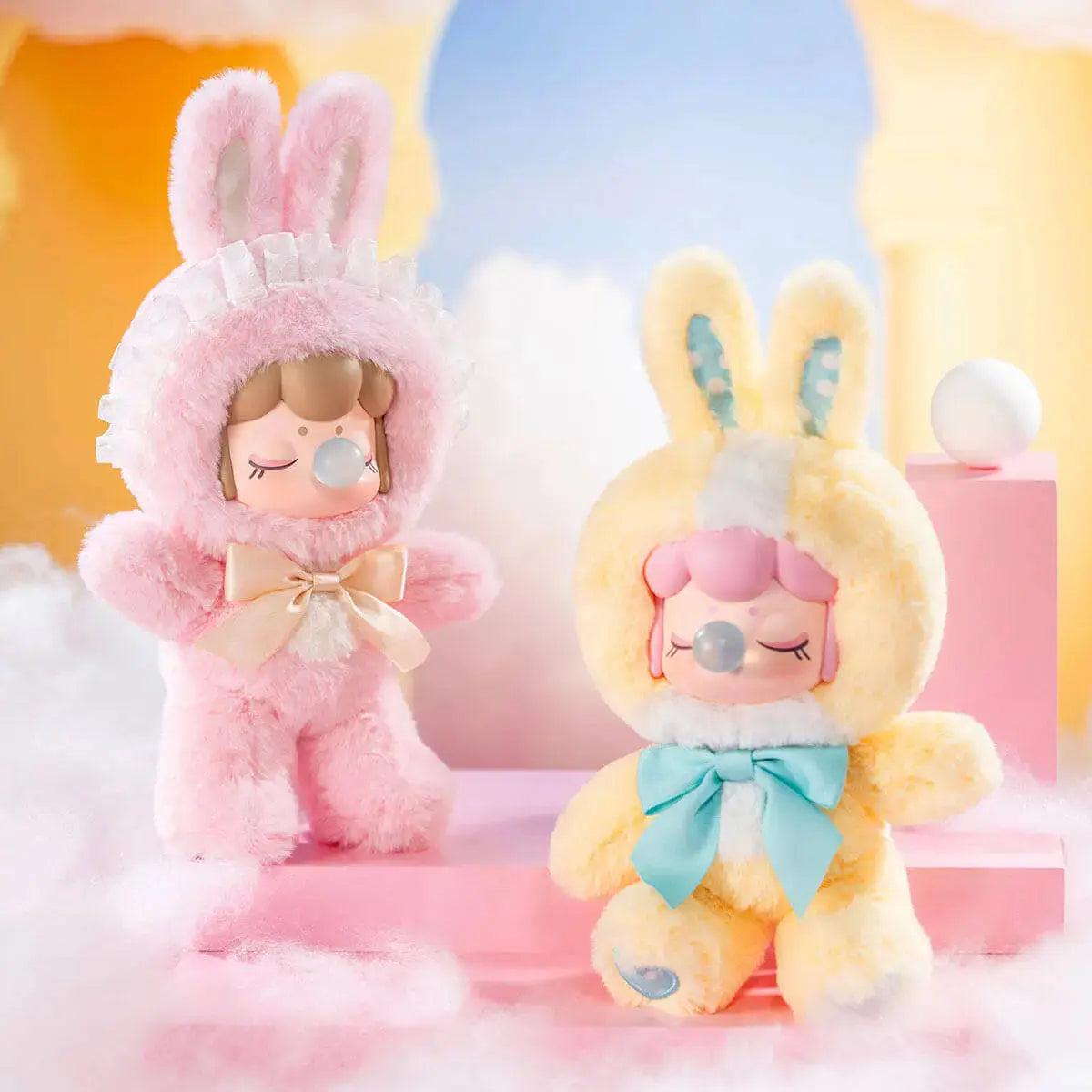 Pink Sweetie a teplé elf pastel zajíček plyšové panenky