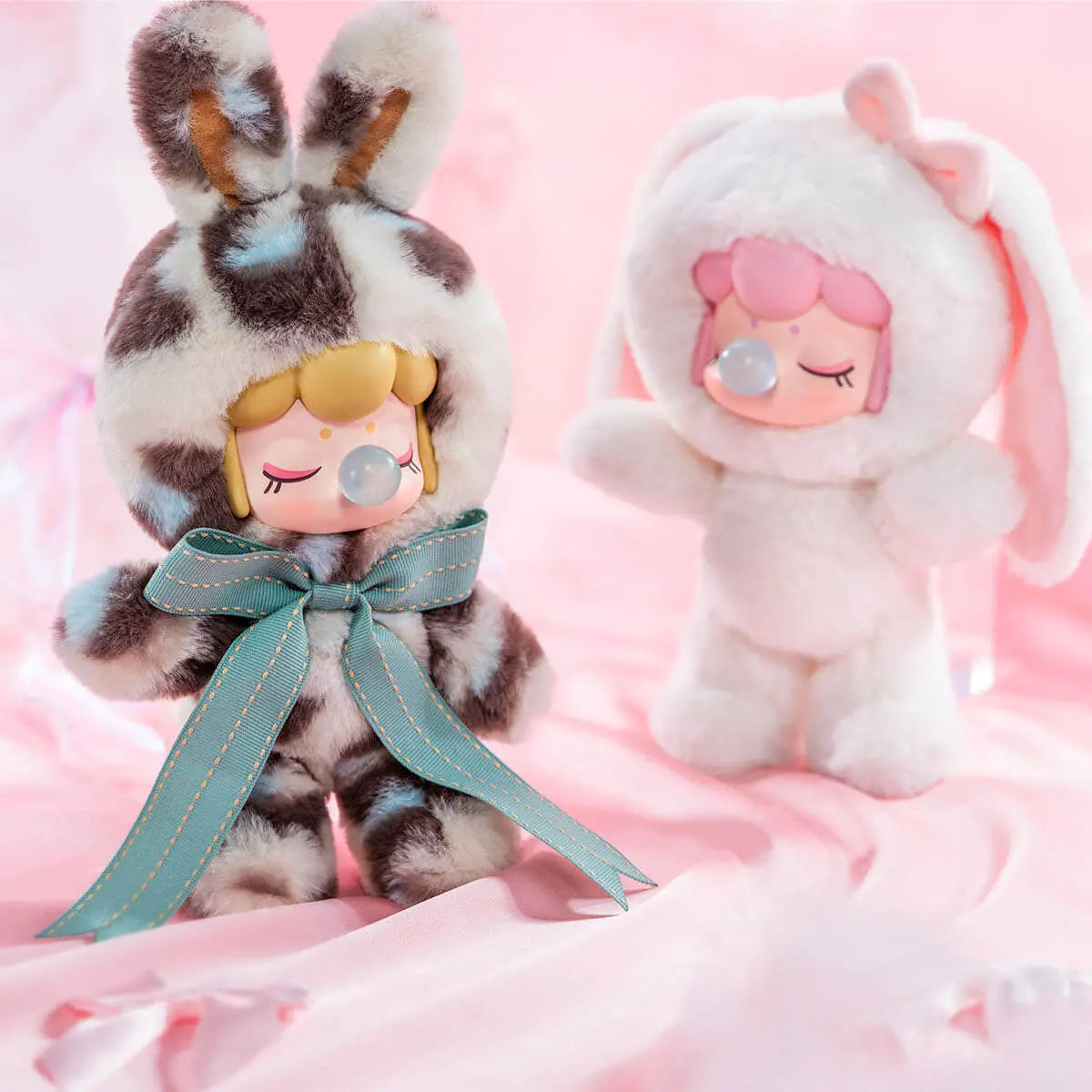 Soft Leopard a Fluffy Fairy Bunny plush znaky