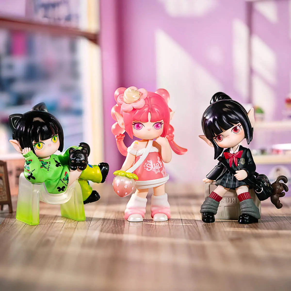 Rolife Suri Colorful Girls figures displayed in a fantasy setting