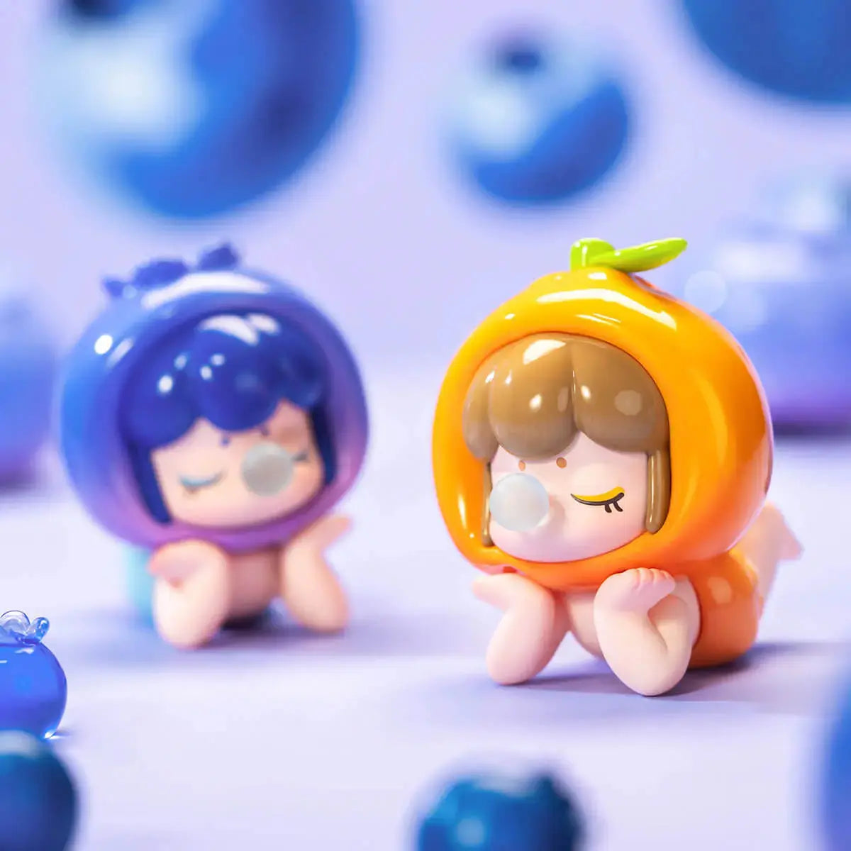 Baby Nanci Blueberry a Orange figurky v levandulové ovocné scéně