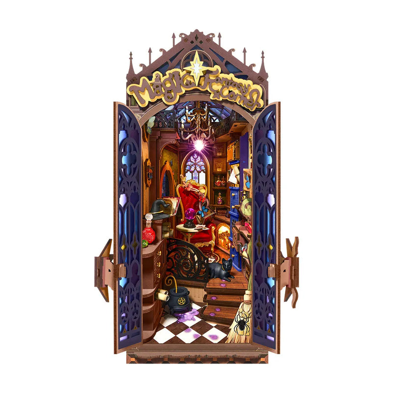 Rolife Magic Fantasy Corner DIY Book Nook Shelf Insert Toys Quiz