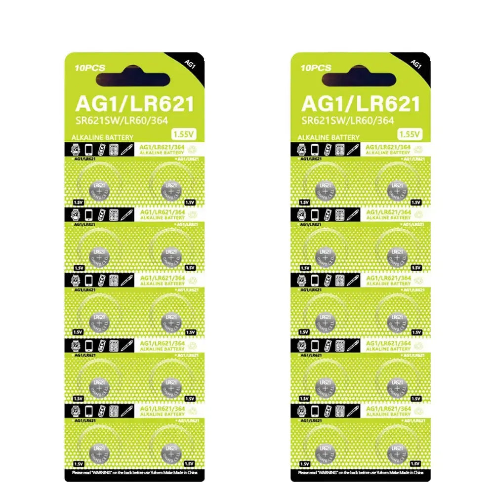 AG1 LR621 1.5V button cell battery for watches, toys, and small electronics