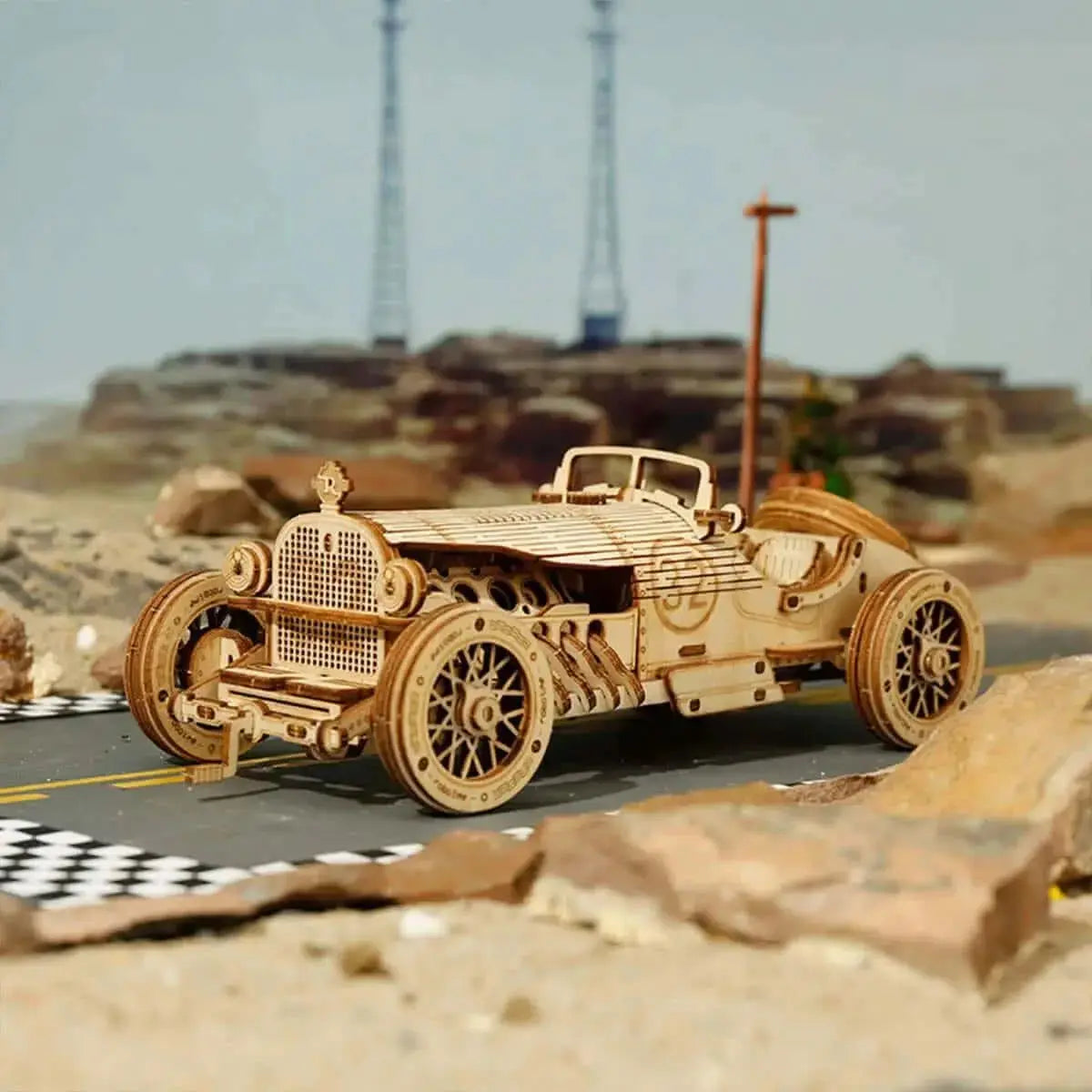 Grand Prix Car Scale Model 3D Wooden Puzzle - Toys Quiz