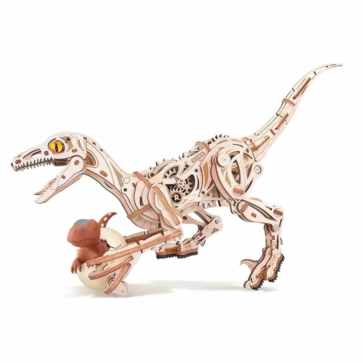 ROKR Velociraptor Mechanical 3D Wooden Puzzle Toys Quiz