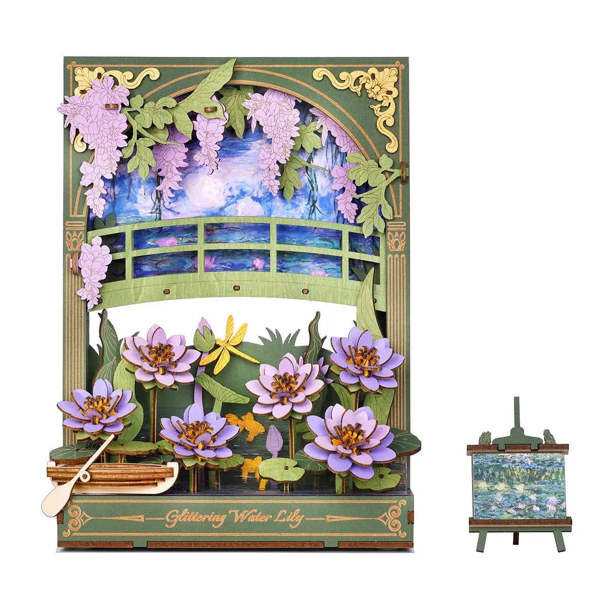 Rowood Glittering Water Lily Wall Art 3D Wooden Puzzle Toys Quiz