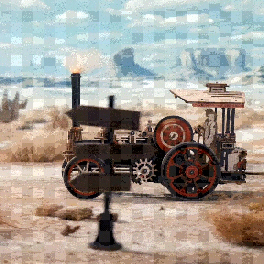 ROKR Steam Engine Mechanical 3D Wooden Puzzle (Battery powered) - Toys Quiz