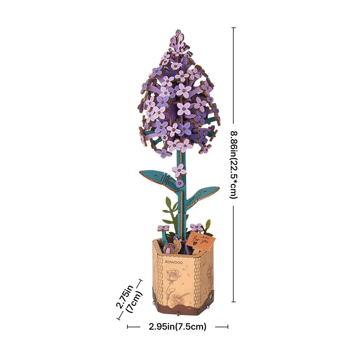 Rowood Lilac DIY Wooden Flower Toys Quiz