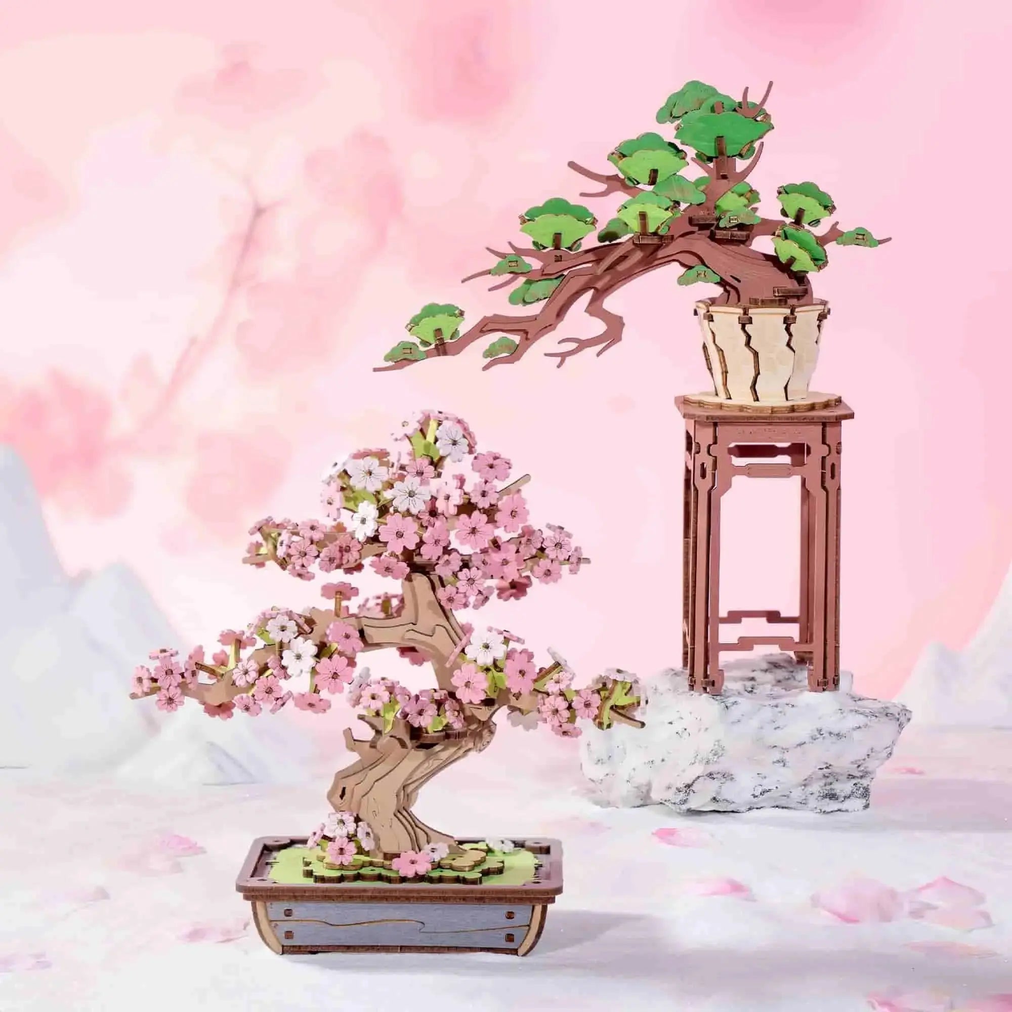 Rolife Evergreen Pine Bonsai DIY Wooden 3D Puzzle Toys Quiz