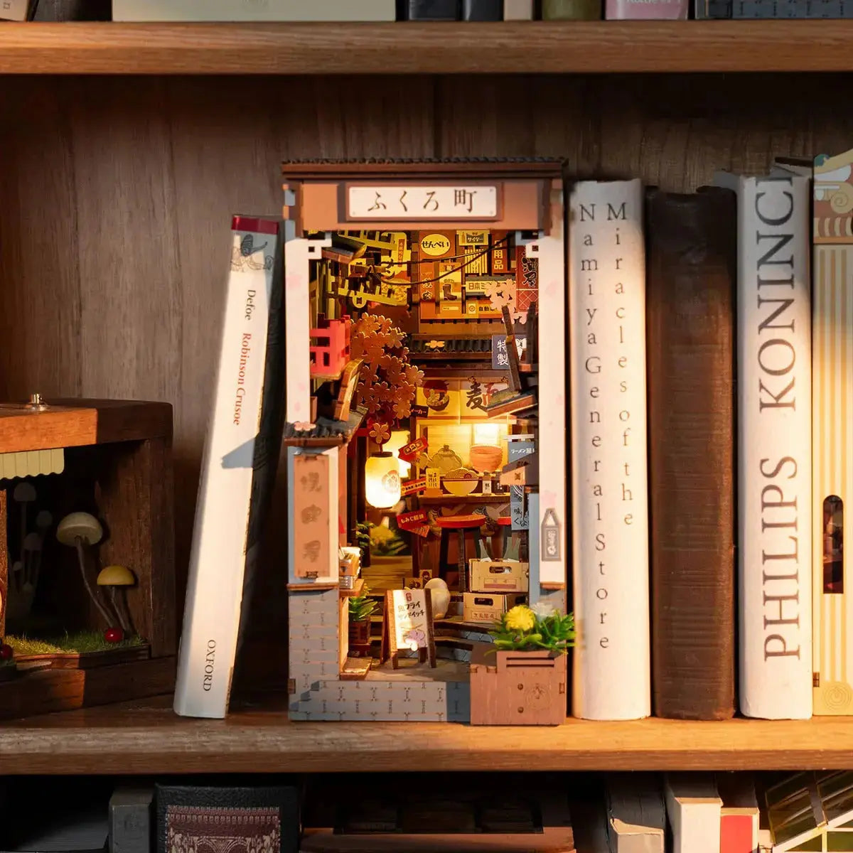 Rolife Sakura Wine Alley DIY Book Nook Shelf Insert Toys Quiz