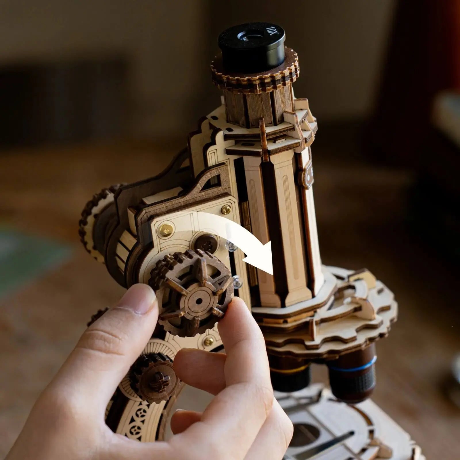 ROKR Microscope ST005 Working 3D Wooden Puzzle Kit - Toys Quiz