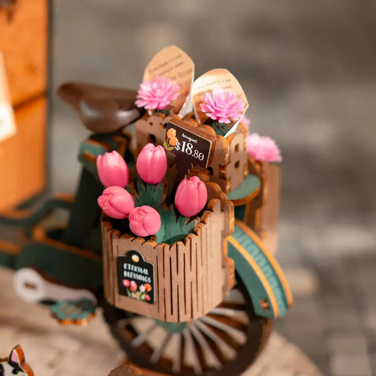 Rolife Blossom Cart 3D Wooden Puzzle Toys Quiz