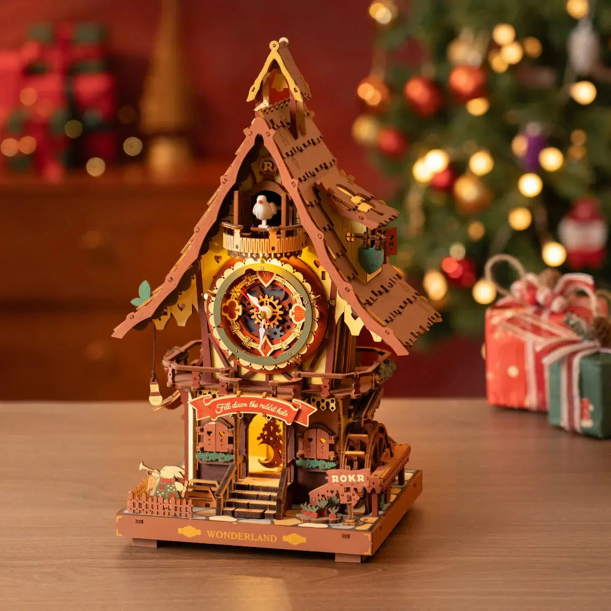 ROKR Cuckoo Clock Mechanical 3D Wooden Puzzle Toys Quiz