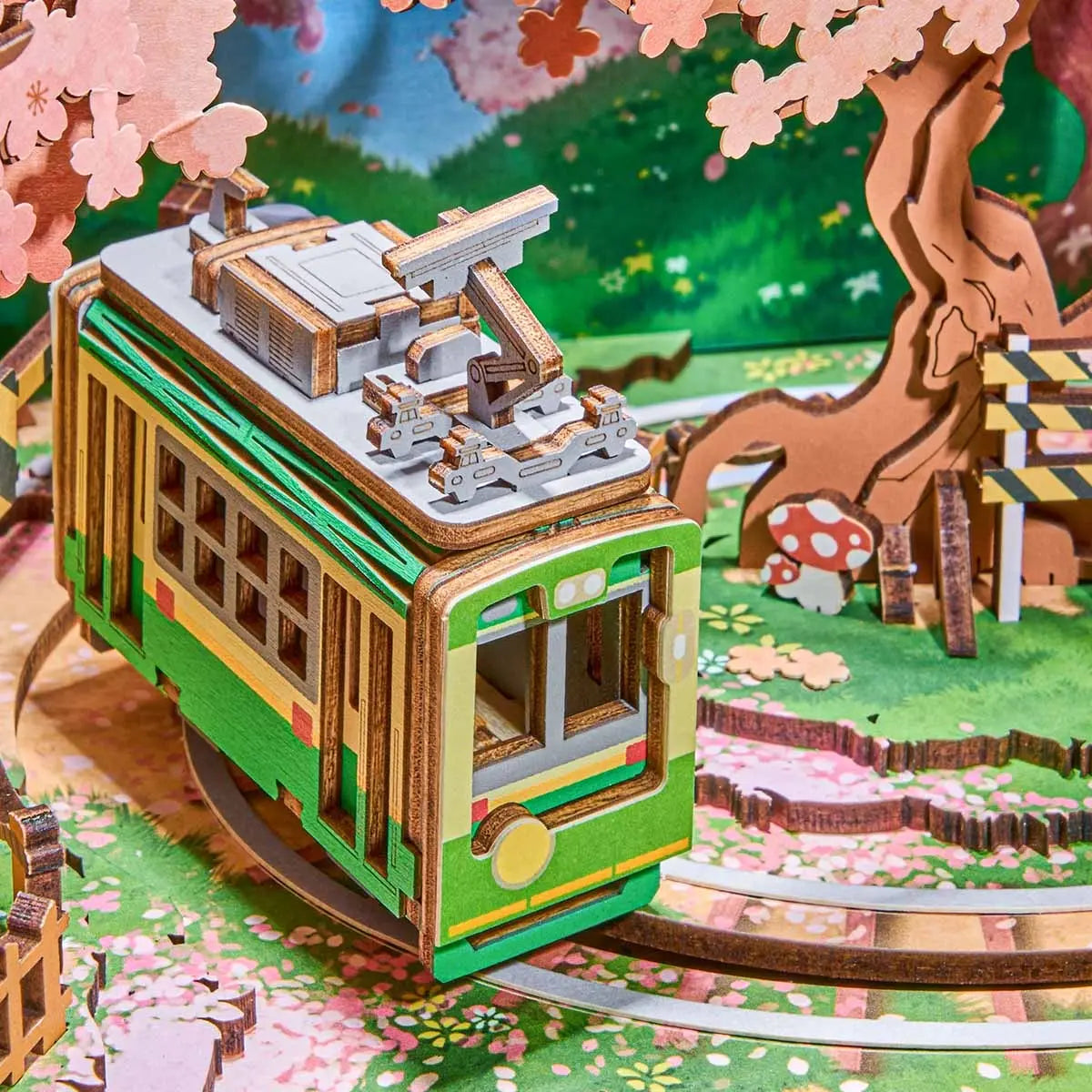 Rolife Sakura Dreamy Tour DIY Music Box 3D Wooden Puzzle Toys Quiz