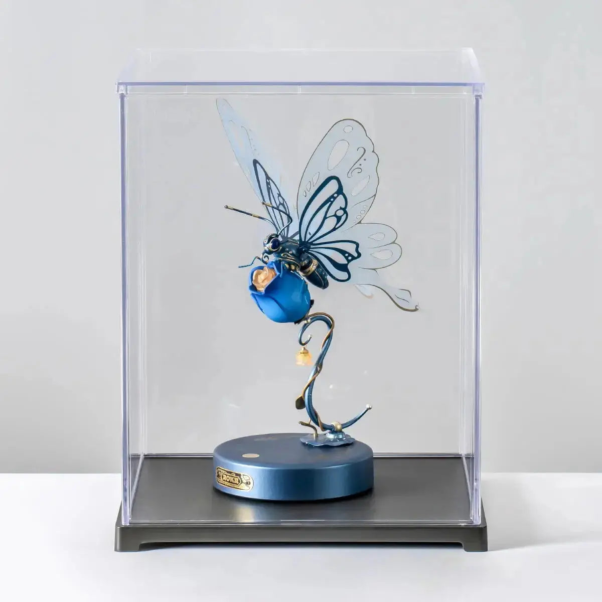 ROKR Mechanical Butterfly protected inside the RFM03 display case