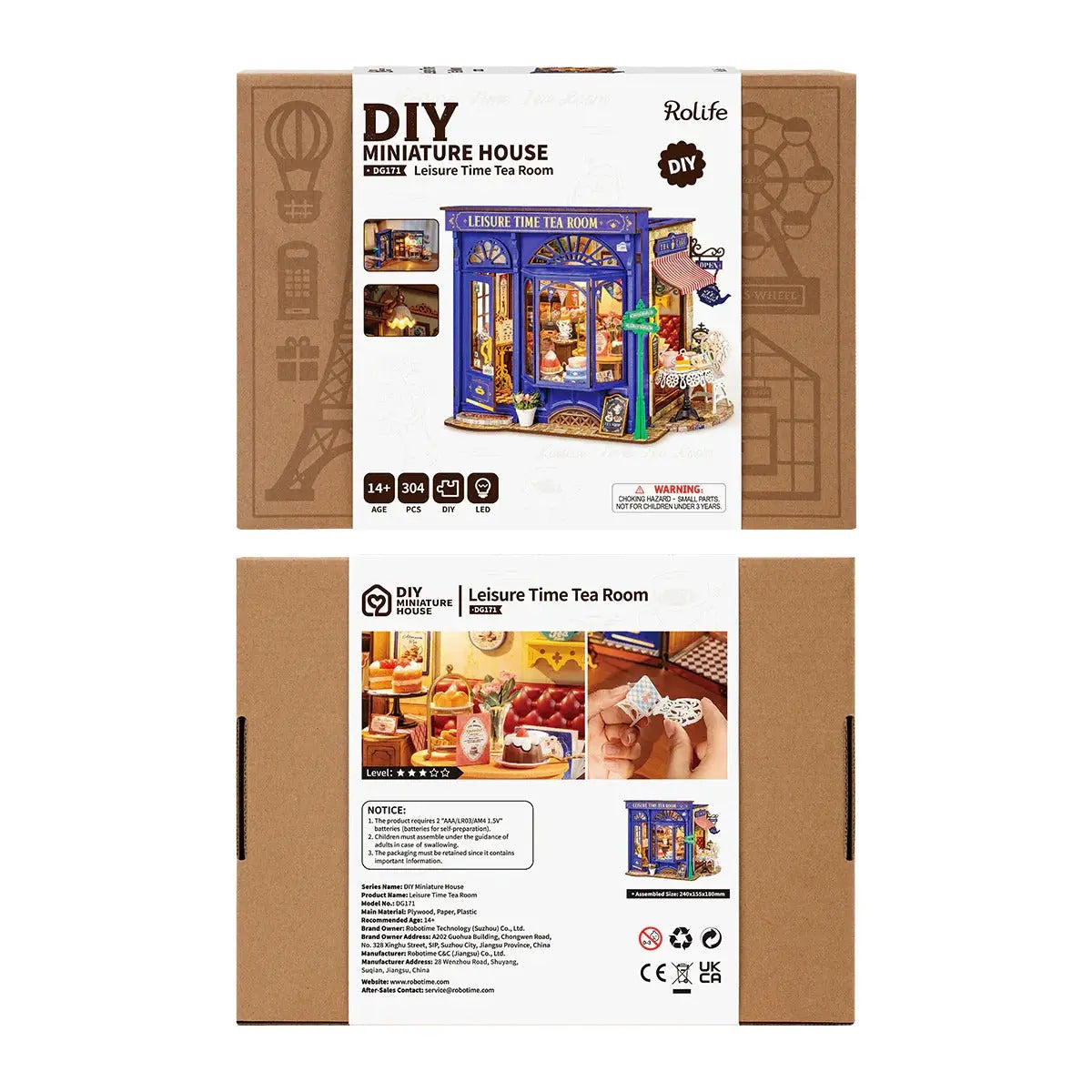 Rolife Leisure Time Tea Room DIY Miniature House Toys Quiz