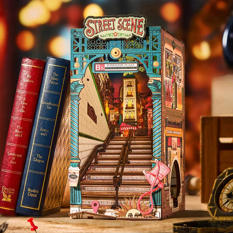 Rolife Street Scene DIY Book Nook Shelf Insert Toys Quiz