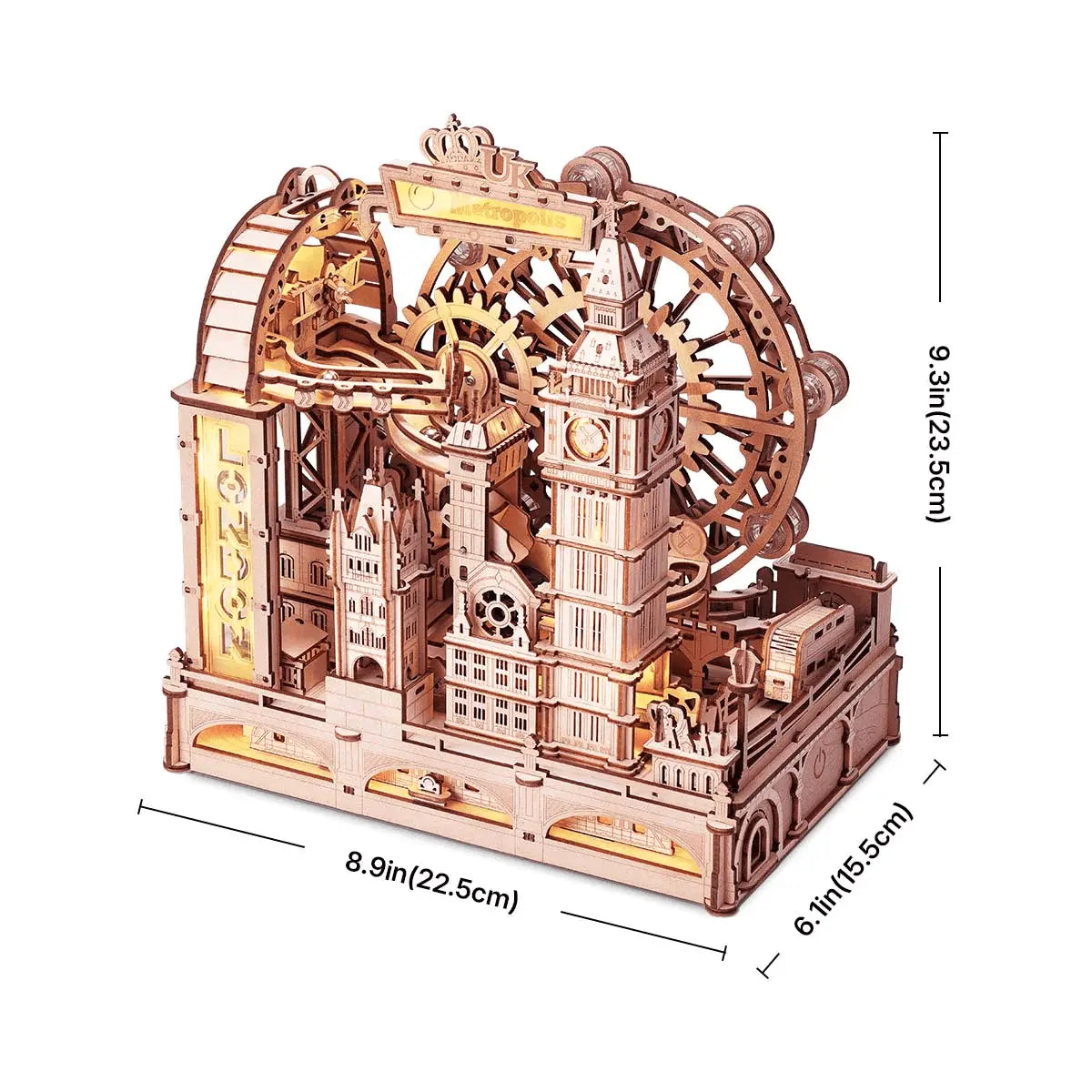 Marble Travel • London Marble Run Wooden 3D Puzzle - Toys Quiz