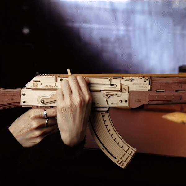 ROKR AK-47 Assault Rifle Toy Gun 3D Wooden Puzzle - Toys Quiz