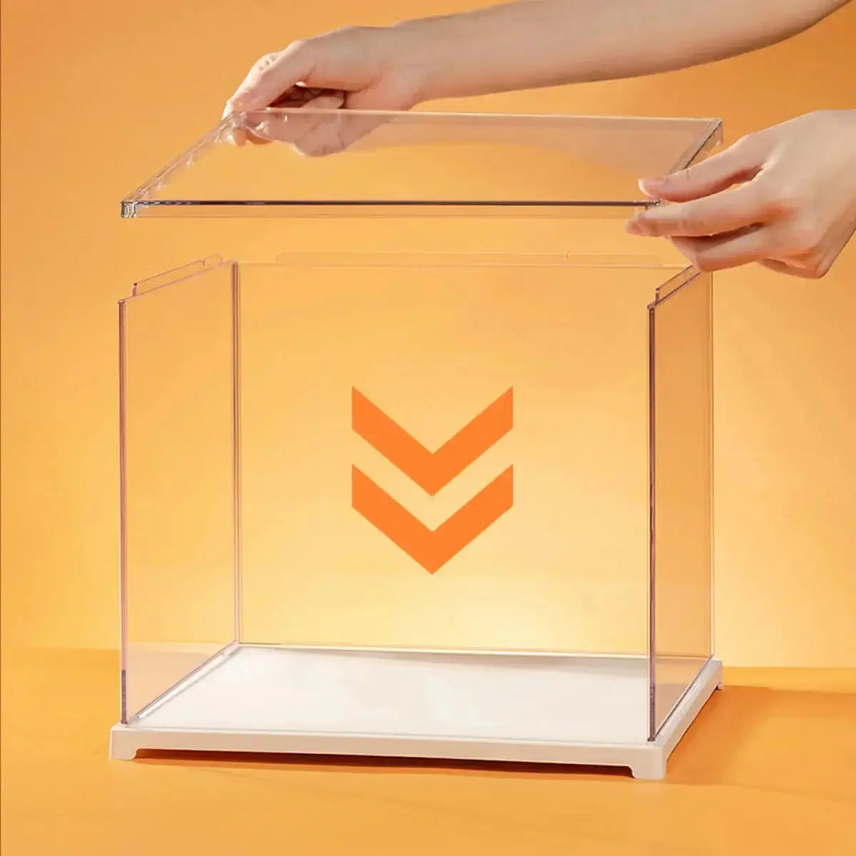 Small model display case with an opening front door