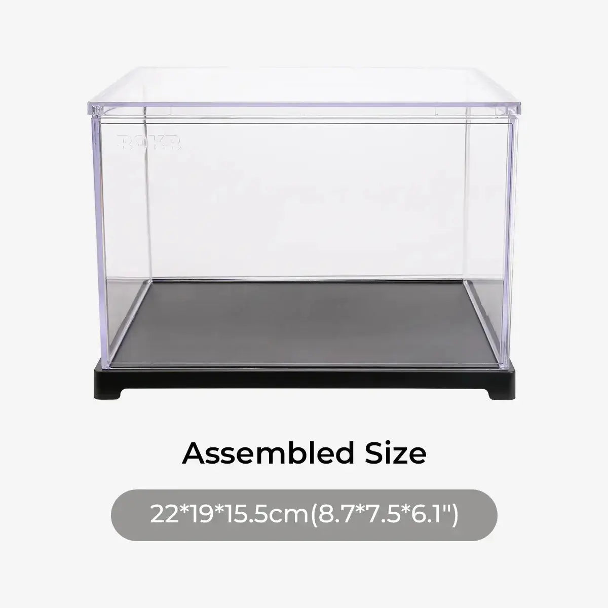 Stackable ROKR Mechanical Age display cases with compact black bases