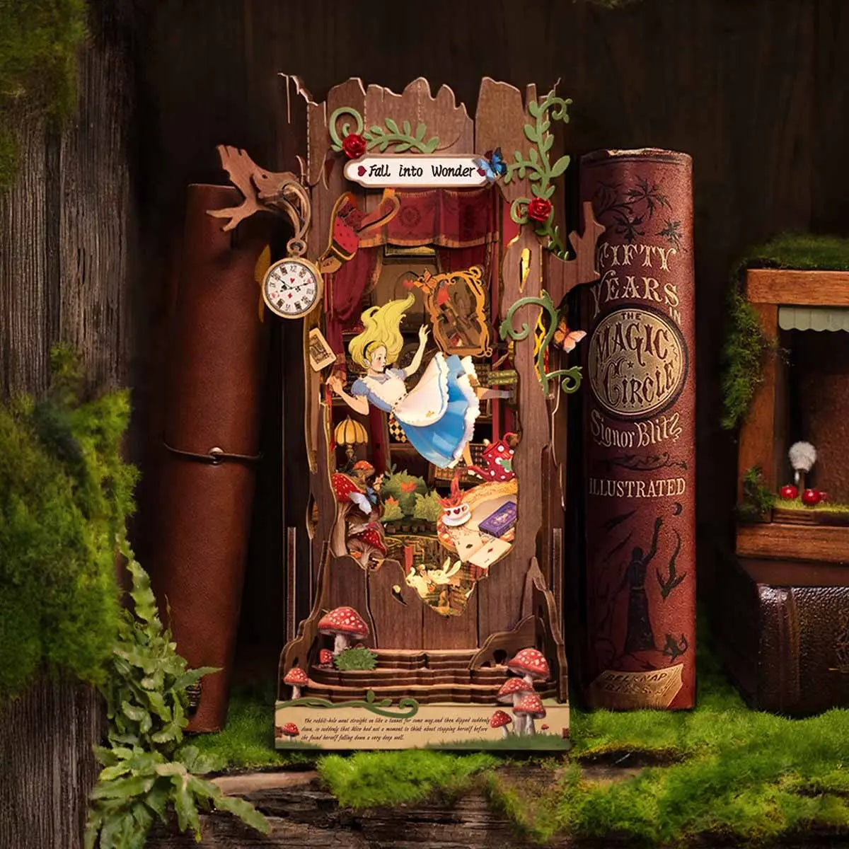 Rolife Fall into Wonder DIY Book Nook Shelf Insert Toys Quiz