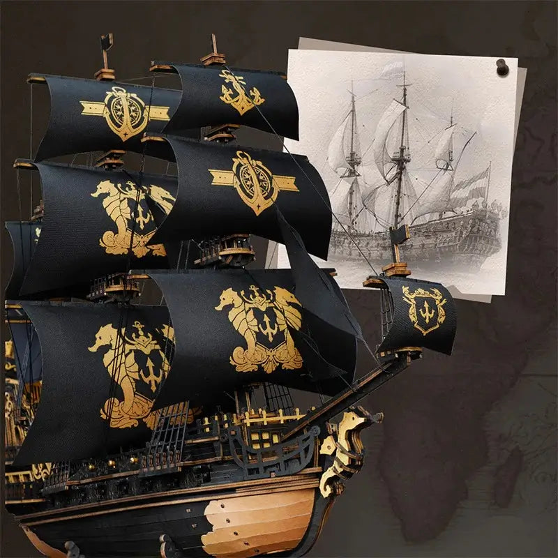 True-to-scale Baroque-era Warship