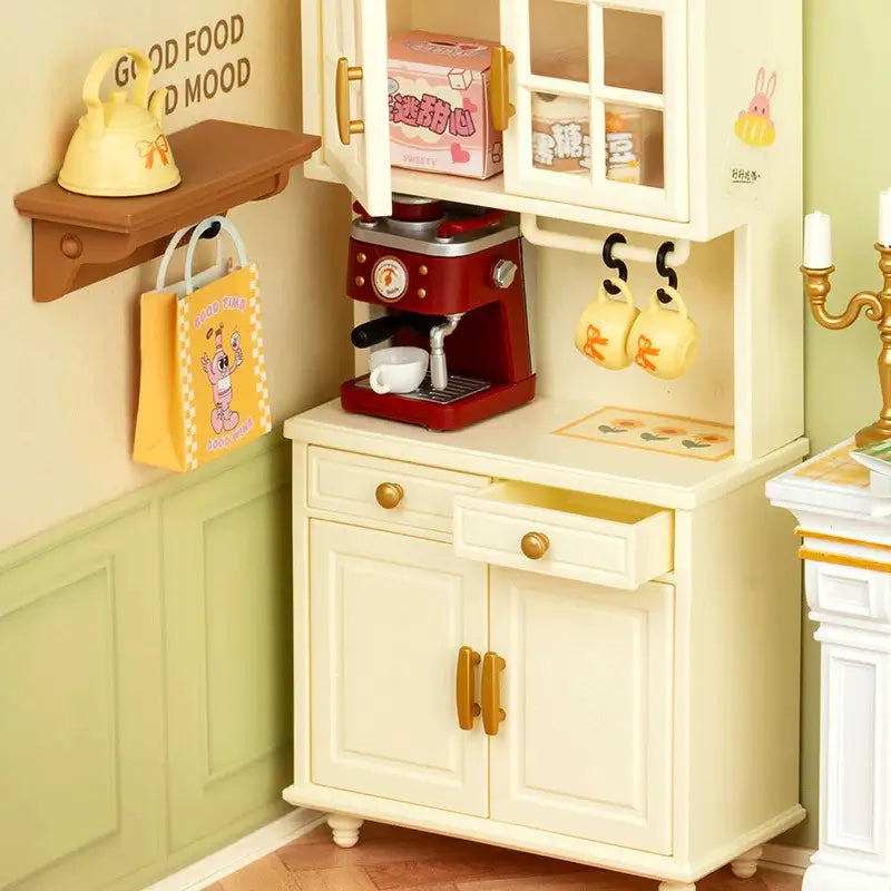 Cream Coffee Cabinet