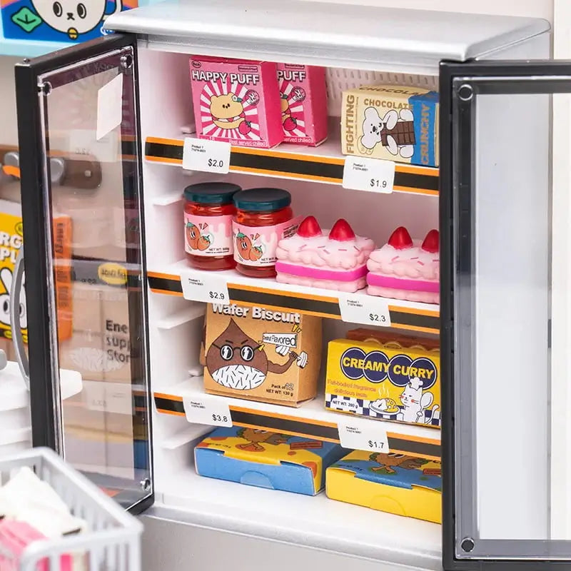 Stocked Refrigerator with Glass Doors