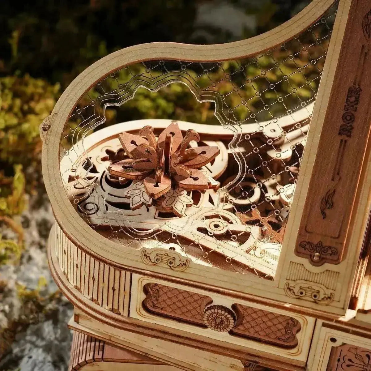 Magic Piano Mechanical Music Box 3D Wooden Puzzle - Toys Quiz
