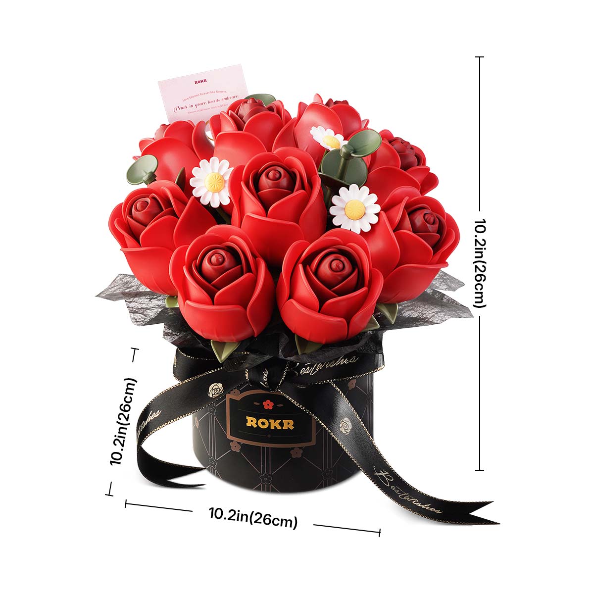 ROKR Red Rose Bouquet DIY 3D Puzzle