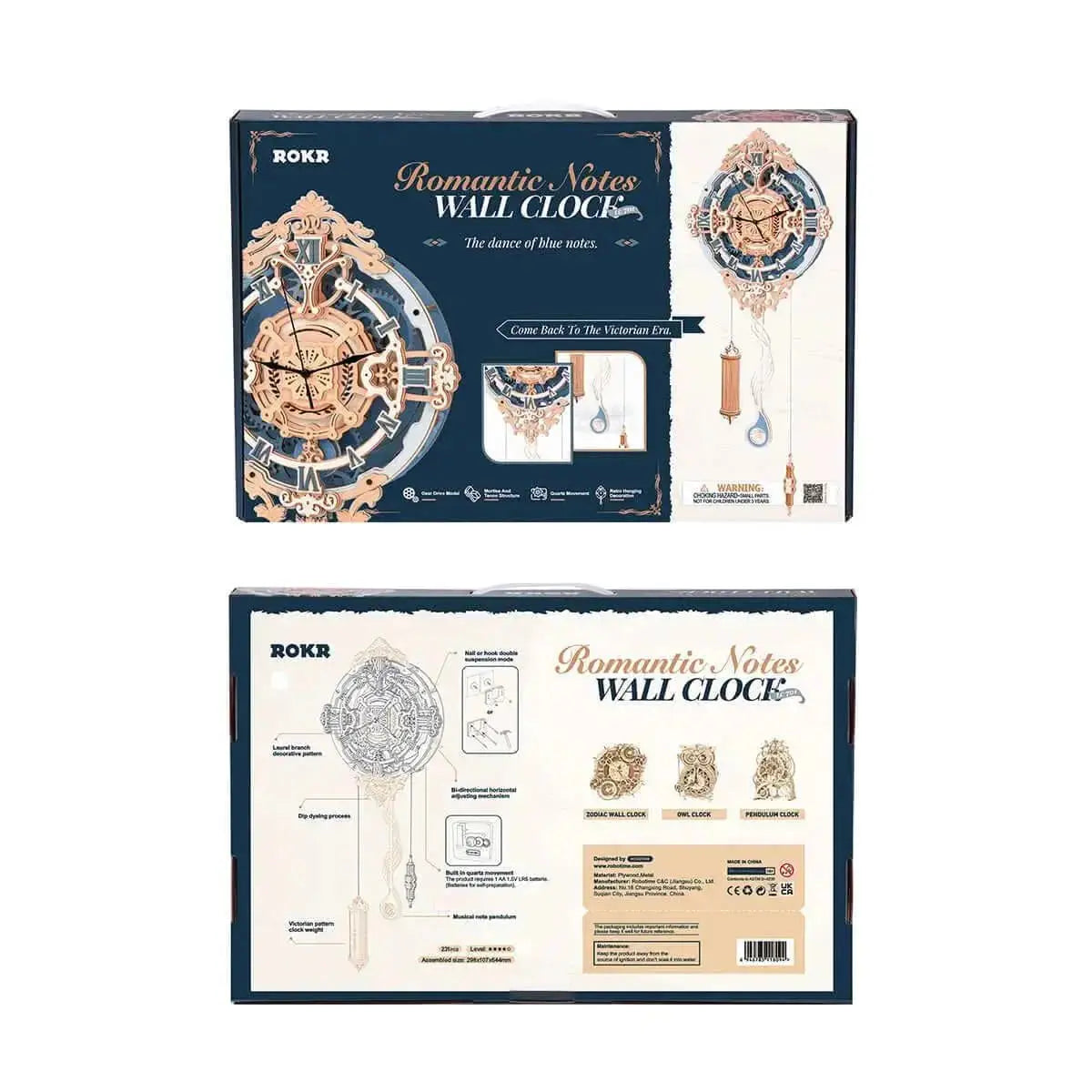 Romantic Note Wall Clock Mechanical Gear 3D Wooden Puzzle - Toys Quiz
