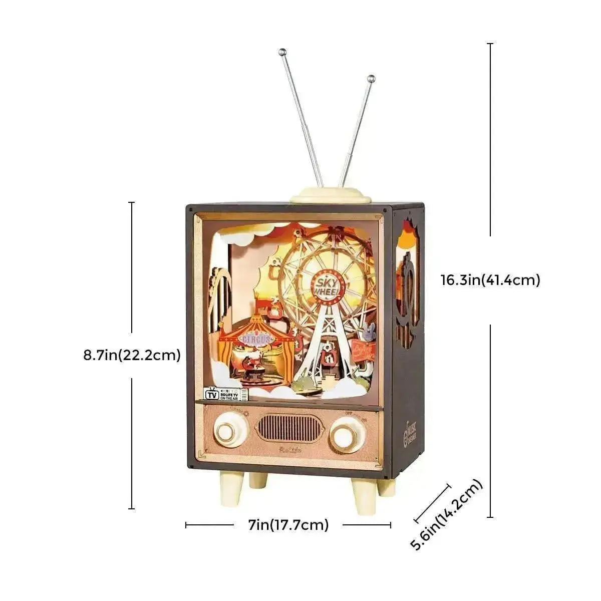 Sunset Carnival DIY Music Box 3D Wooden Puzzle - Toys Quiz