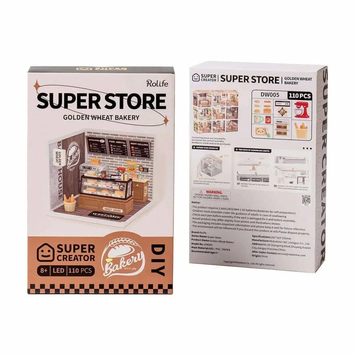 Super Creator Golden Wheat Bakery Plastic DIY Miniature House Kit - Toys Quiz
