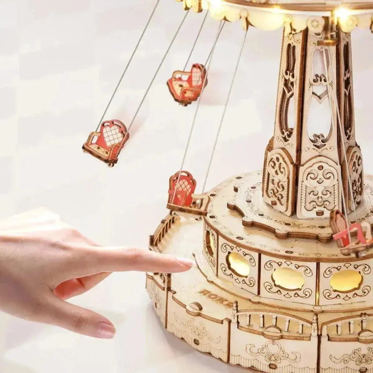 Swing Ride DIY Music Box 3D Wooden Puzzle - Toys Quiz