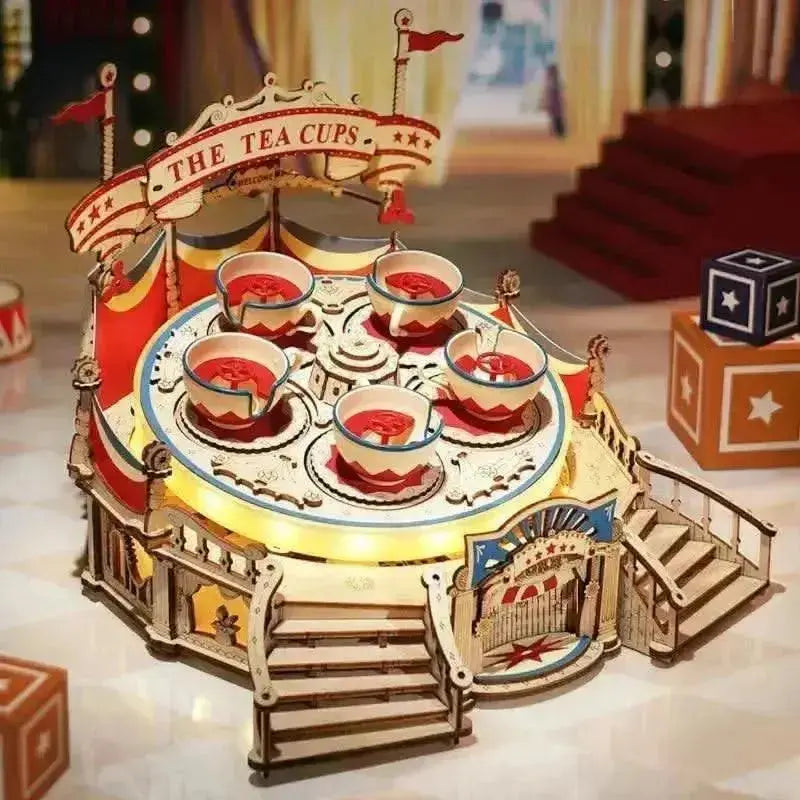 Tilt-A-Whirl DIY Music Box 3D Wooden Puzzle - Toys Quiz