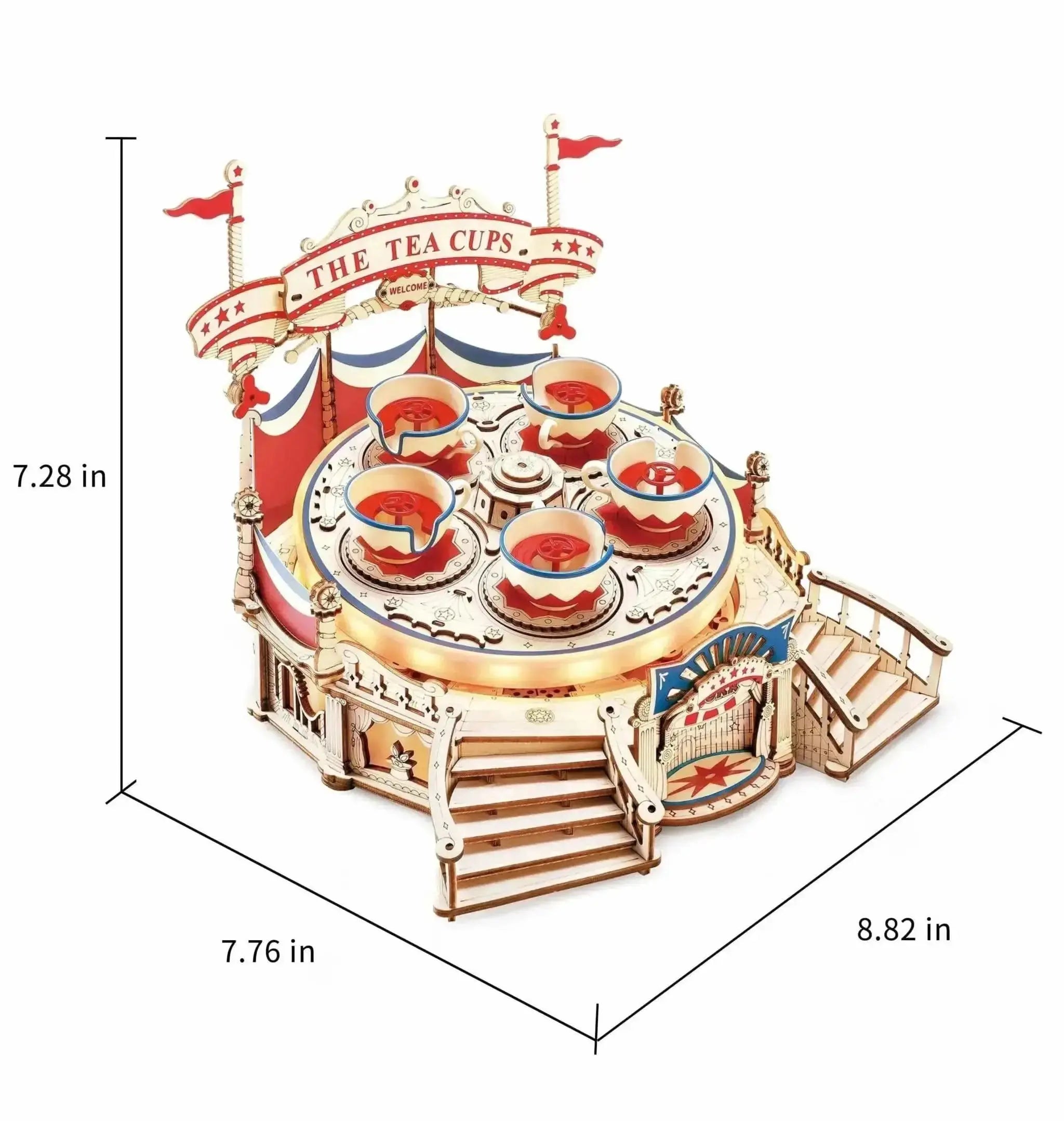 Tilt-A-Whirl DIY Music Box 3D Wooden Puzzle - Toys Quiz