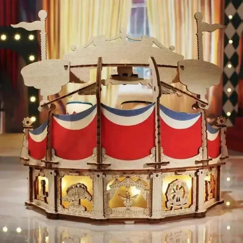 Tilt-A-Whirl DIY Music Box 3D Wooden Puzzle - Toys Quiz
