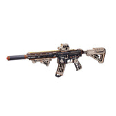 ROKR M416 Carbine LQB02 3D wooden puzzle assembled on a white background