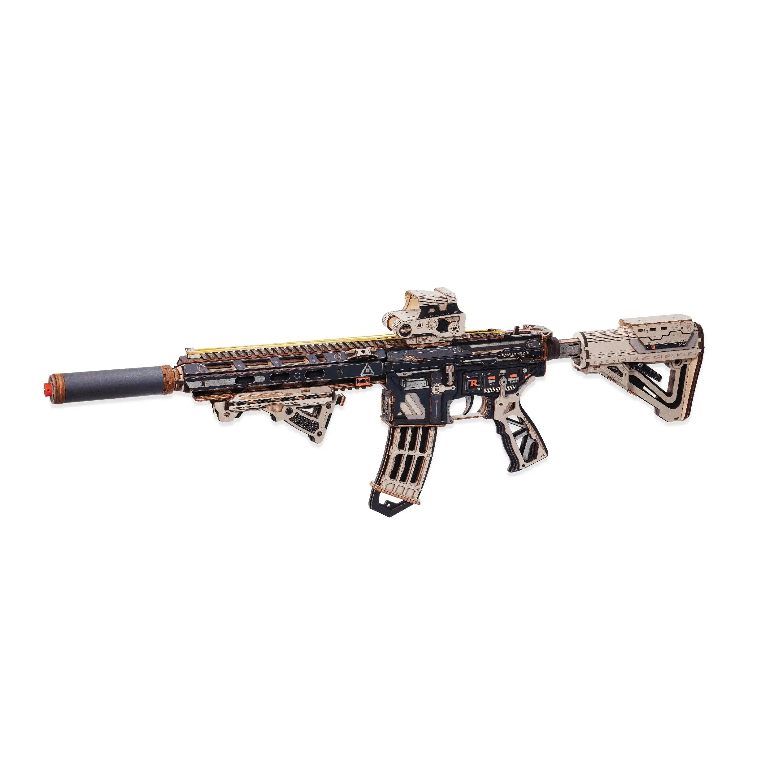 M416 3D Wooden Puzzle – 410-Piece DIY Rubber Band Gun Model Kit -  Toys Quiz
