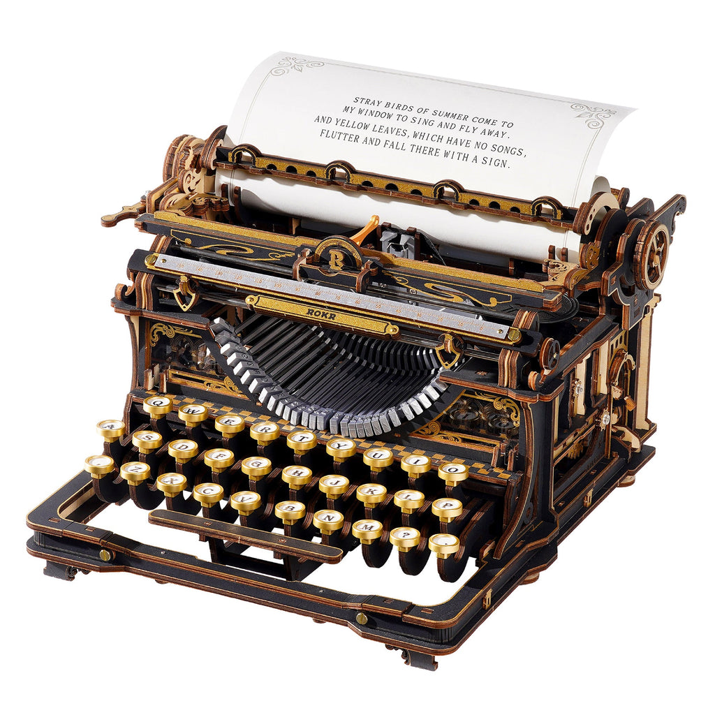 ROKR Mechanical Typewriter Wooden 3D Puzzle LK703B (Classic Version)
