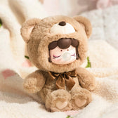 Caramel Coffee Nanci bear plush displayed on a soft blanket