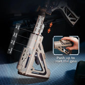 Four-position adjustable stock and reset mechanism on the ROKR M416 puzzle