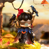 Nanci Chinese Poetry Walk Alone and Miss Home figure with crows and autumn leaves
