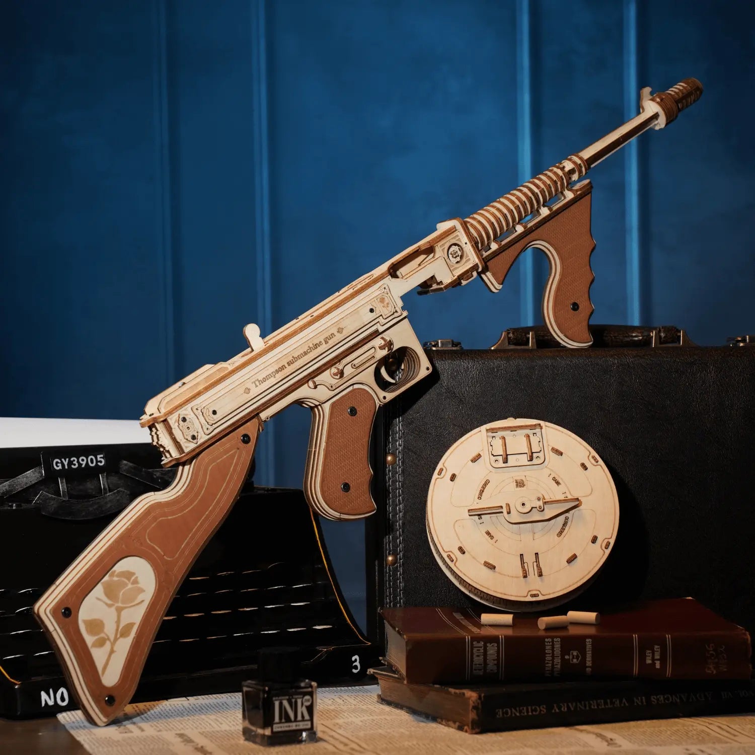 Thompson Submachine Toy Gun 3D Wooden Puzzle-Toys Quiz-Toys Quiz