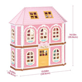 Rolife Fairy Rose Cottage HH001 assembled dimensions diagram
