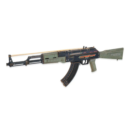 AK-47 Assault Rifle Toy Gun 3D Wooden Puzzle-Toys Quiz-AK-47-Green-Toys Quiz