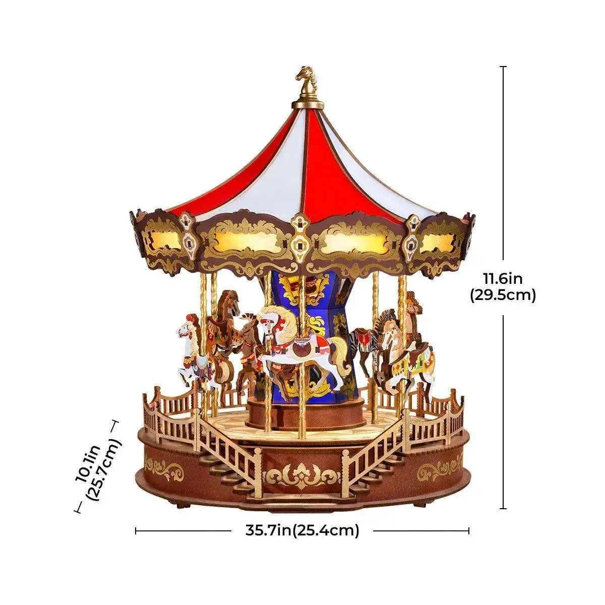 Classic Carousel 3D Wooden Puzzle-Rolife-Toys Quiz