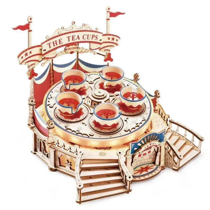 Tilt-A-Whirl DIY Music Box 3D Wooden Puzzle-ROKR-Toys Quiz