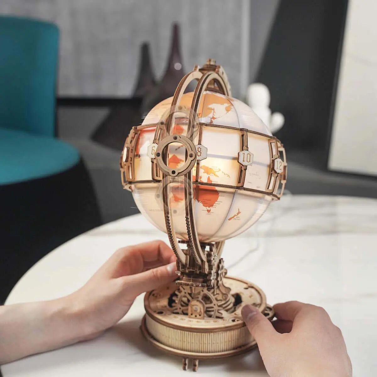 Luminous Globe 3D Wooden Puzzle-Toys Quiz-Toys Quiz